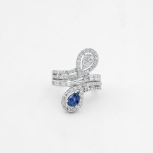 Blue Sapphire Diamond Ring