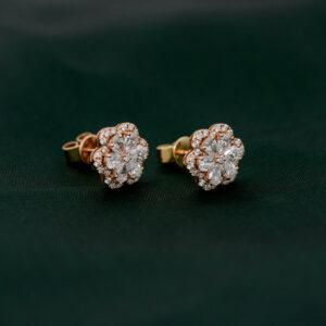 Rose Gold & Diamond Stud Earrings