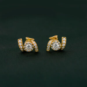 Yellow Gold & Diamond Stud Earrings