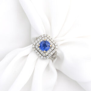 Blue Sapphire Diamond Ring