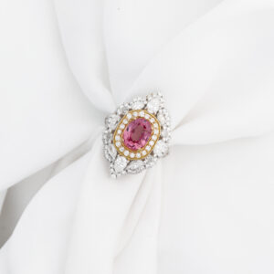 Pink Tourmaliine Diamond Ring