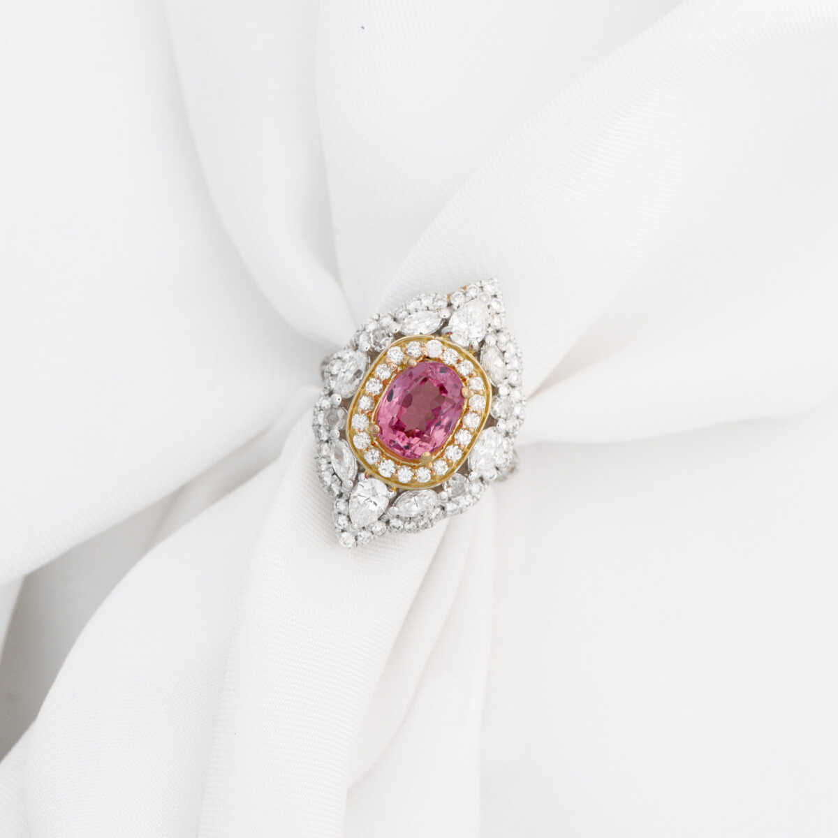 Pink Tourmaliine Diamond Ring
